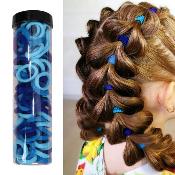 Bradem Baby Toddlers Hair Ties - Girls' Small Rubber Elastics, Black & Colorful, Ponytail/Pigtail Holders, No Hair Damage