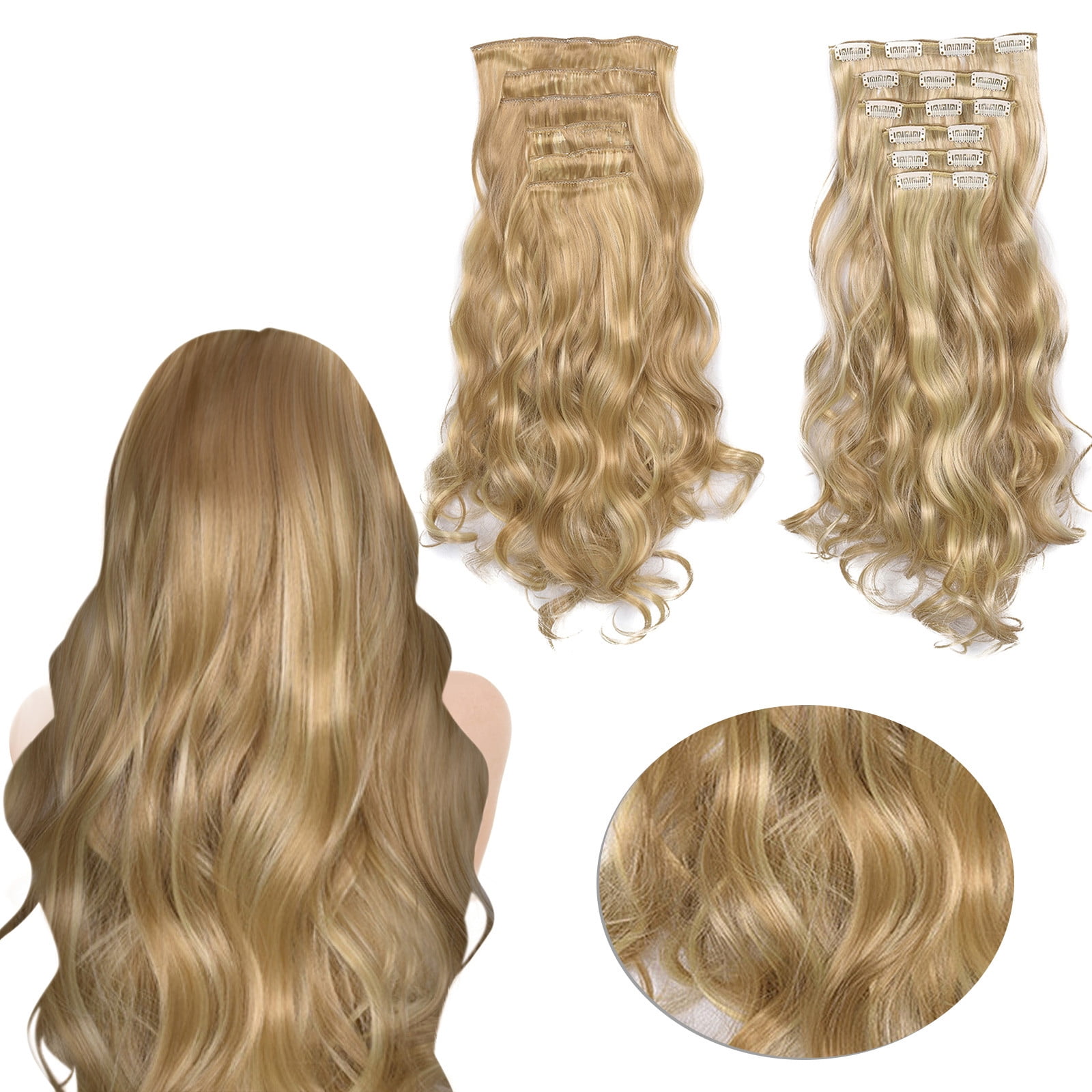Bradem Blonde Wavy Clip-in Extensions 20INCH - Stylish Synthetic Hair ...