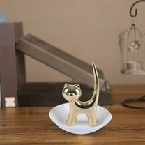 Bradem Cat Ring Holder Dish - Jewelry Tray for Engagement/Wedding Rings, Trinket Storage