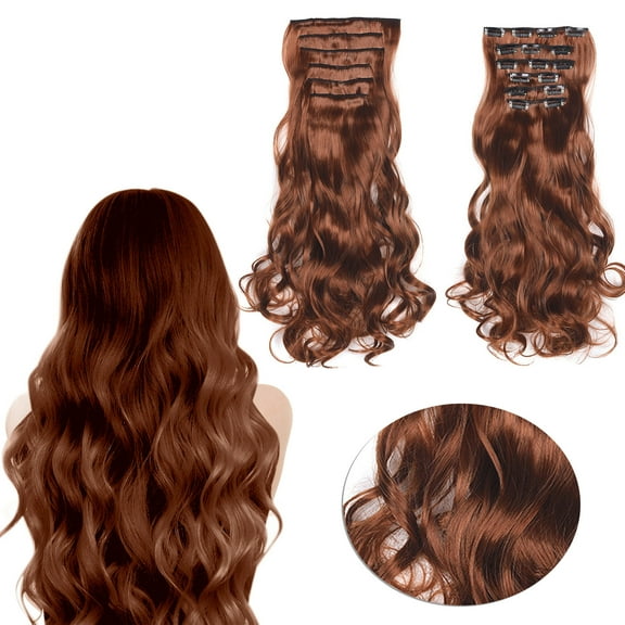 Bradem Curly Clip-In Hair Extensions - 20INCH Blonde Synthetic, 6 Pieces, Thick Fabulous Wavy for Women, Fashionable