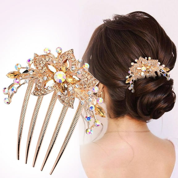 Bradem Flower Insert Comb Hair Clip - Disc Shape, Hair Accessory for Styling
