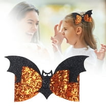 Bradem Glitter Bat Hair Bow Clips Halloween Goth Barrettes,For Baby Girls & Toddlers