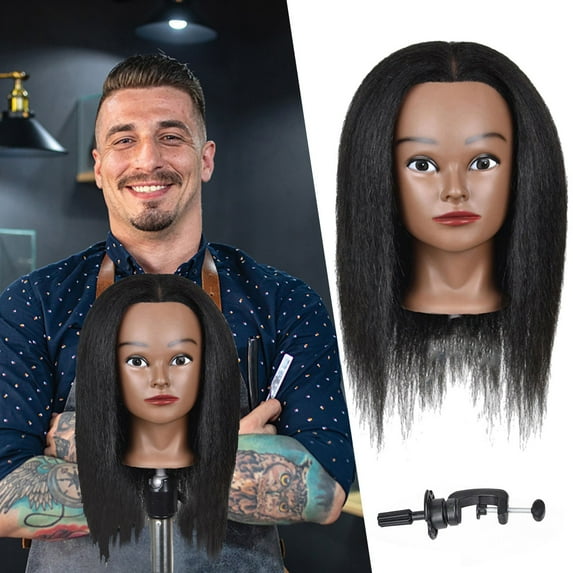Bradem Hairdresser Training Mannequin Head - Cosmetology Doll with Clamp Holder, for Hairstyle Practice