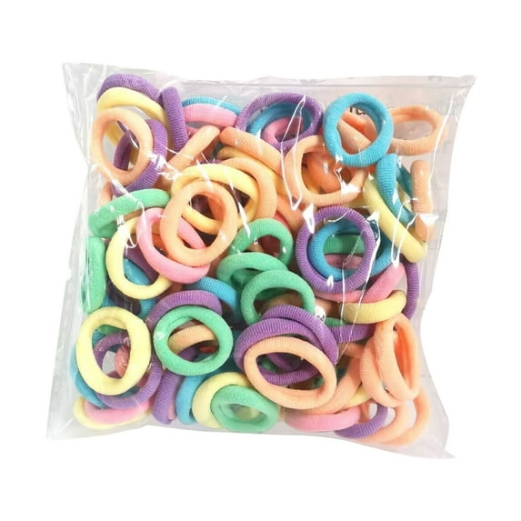 Bradem Kids' Small Hair Scrunchies - Elastic Rubber Ropes, Girls' Hair Accessories (100pcs/lot)