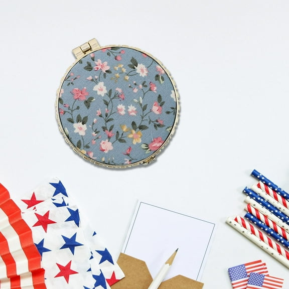 Bradem Mirror 2.75'' Portable Satin Makeup Pocket - Retro Vintage Floral Design, Compact Folding Round for Women & Womens, Beauty Accessory