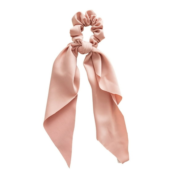 Bradem Solid Ribbon Scrunchies - Women's Colored Print, Ponytail Hair Ties