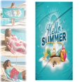 thumbnail image 1 of Bradem Summer Oversized Cotton Beach Towel, 60x28 In, Cute Cartoon Print Beach Blanket, Extra Large Microfiber Quick-Drying Pool Towel, Summer Gifts for Women, 1 of 9