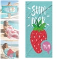 thumbnail image 1 of Bradem Summer Oversized Cotton Beach Towel, 60x28 In, (Strawberry) Cute Cartoon Print Beach Blanket, Extra Large Microfiber Quick-Drying Pool Towel, Summer Gifts for Women, 1 of 9