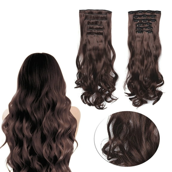 Bradem Wavy Clip-In Hair Extensions&nbsp;- 20INCH Blonde Synthetic, 6 Pieces, Thick Stylish Curly Pieces for Women, Natural Look