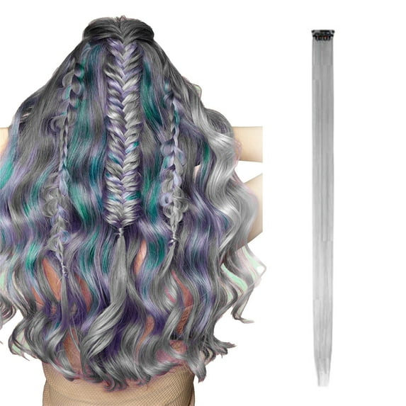 Bradem Wig Hair Extensions Colored Multi-Color Party - Synthetic Clip-In Highlights, Stylish Party Wig Accessories