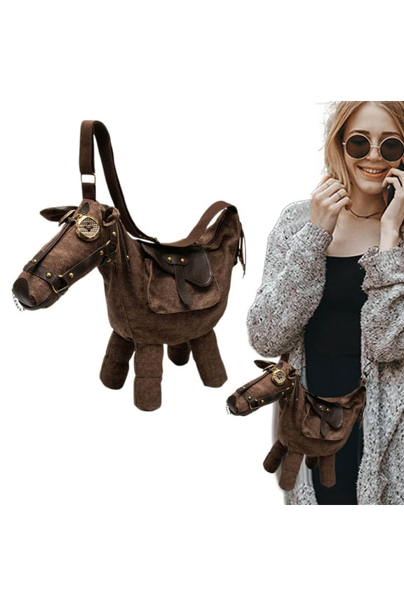 Women's Horse-Shaped Canvas Crossbody Bag&nbsp;- Stylish Catching Design, Comfortable Strap, Ideal for Daily Use & Events