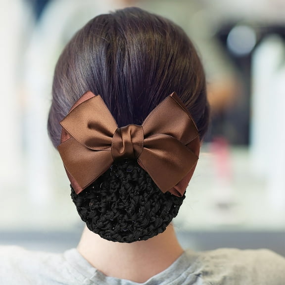 Bradem Women's Lace Bowknot Hairnet - Pro Bow Barrette, Bun Cover Snood, Headdress Accessories