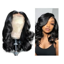 Bradem Women's Long Black Wavy Wig - Middle Part, High-Temperature Synthetic, Daily Use