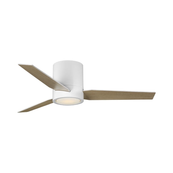 Braden Collection 44" 3-Blade Matte White LED Mid-Century Modern Indoor Hugger Ceiling Fan