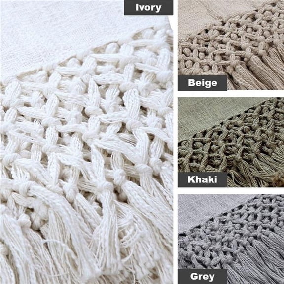 Braden Cotton Throw Blanket, Light Grey