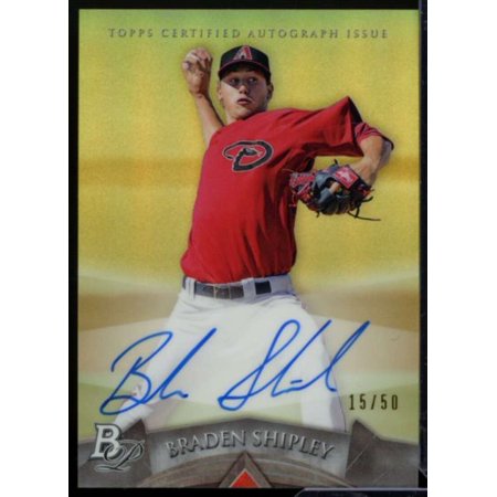 Braden Shipley 2014 Bowman Platinum Prospect Autographs Gold Refractors #APBS