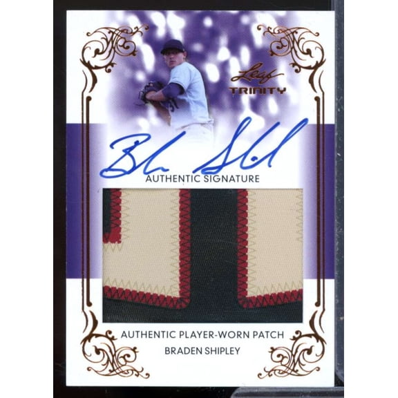 Braden Shipley Rookie Card 2013 Leaf Trinity Jumbo Patches #DTPBS1