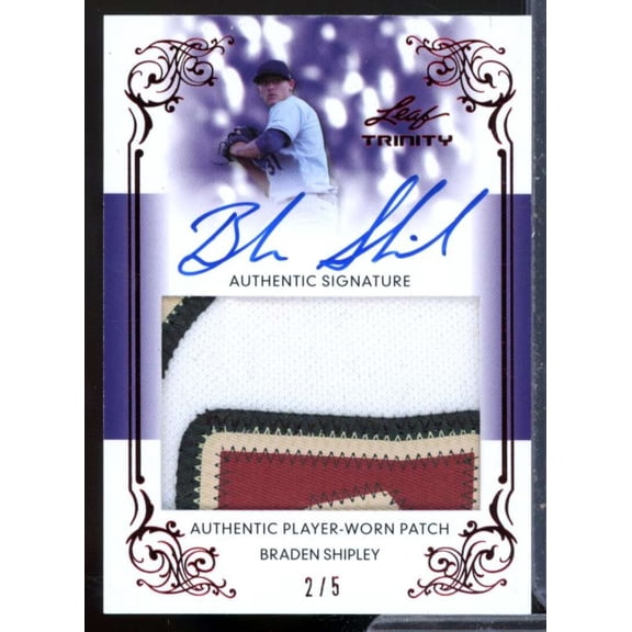 Braden Shipley Rookie Card 2013 Leaf Trinity Jumbo Patches Red #DTPBS1