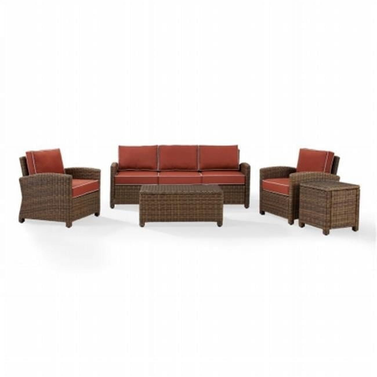 Crosley Furniture Bradenton 5-Piece Outdoor Wicker Sofa