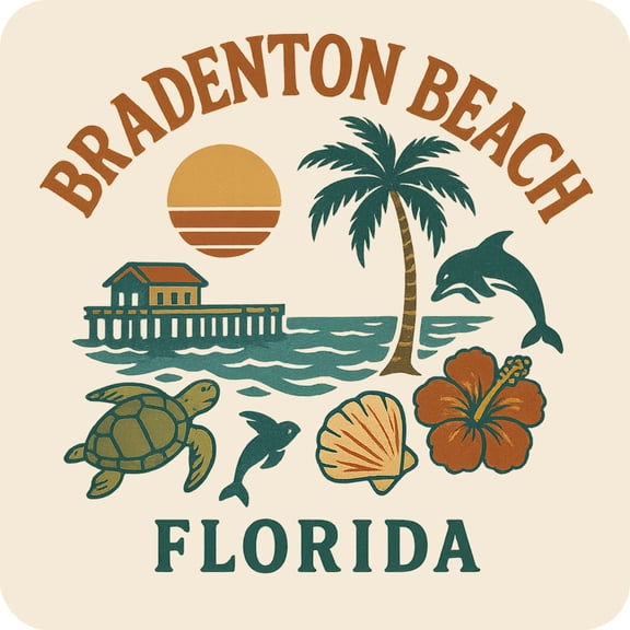 Bradenton Beach Florida Keepsakes Souvenir Vinyl Sticker – Destination Travel Keepsake Collectible (3-Inches Wide)