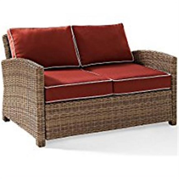 Bradenton Outdoor Wicker Loveseat, Sangria