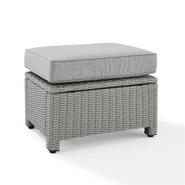 Bradenton Outdoor Wicker Ottoman, Gray - Walmart.com