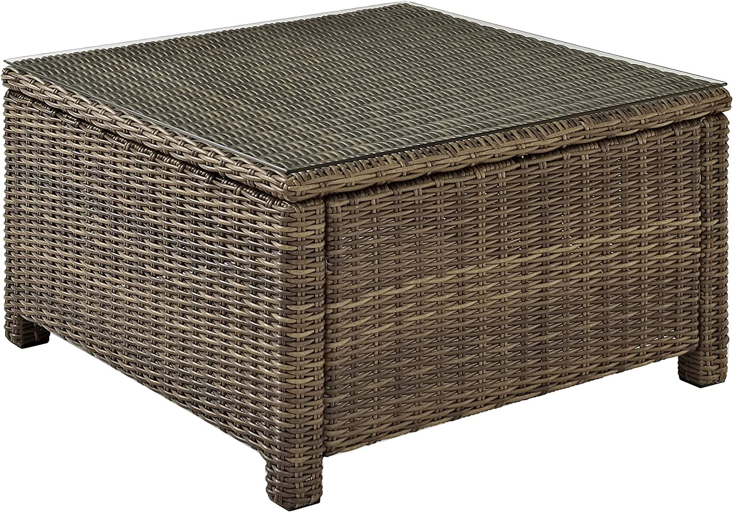 Bradenton Brown Wicker and Steel Square Coffee Table