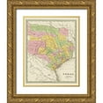 thumbnail image 1 of Bradford 26x32 Gold Ornate Wood Framed with Double Matting Museum Art Print Titled - Texas Eastern Landowner Grants - Bradford 1838, 1 of 4