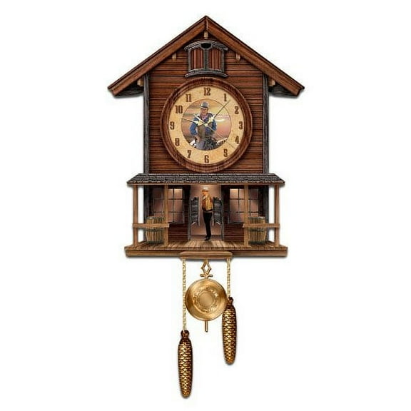 Bradford Exchange 22" Quartz Movement Analog Display Battery Operated Rustic Living, Illuminated