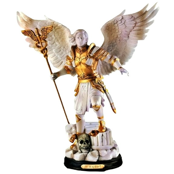 The Bradford Exchange Archangels, Holy Protectors Sculpture Collection Issue #3 ' St. Raphael: Healer' by Cold-Cast Marble Sculpture with Hand-Painted Metallic Accents by Master Artisans 10-Inches