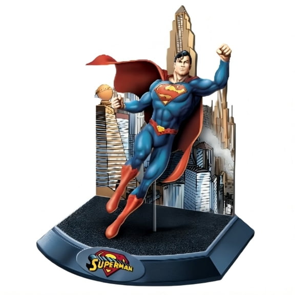 The Bradford Exchange DC Comics Superman Illuminated Legend Sculpture Issue #2, Hand-Painted Resin Figure with LED Light, 6 Inch