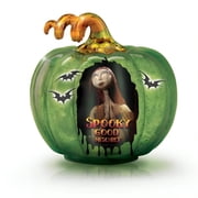 The Bradford Exchange Disney Tim Burtons Nightmare Before Christmas Illuminated Glass Pumpkin Sculpture #1 Spooky Good Mischief With Authentic Movie Character Artwork Halloween Decor 9-inches