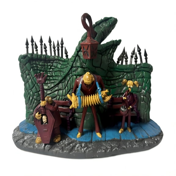 The Bradford Exchange Disney's Tim Burtons The Nightmare Before Christmas Village Collection Issue #36 Nightmare Town Band Figurine Handcrafted & Glows Under Black Light 7-inches