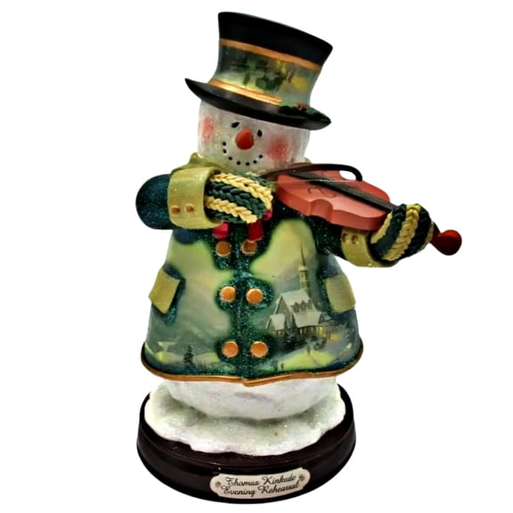The Bradford Exchange Evening Rehearsal Winter Wonderland Snowman Heirloom Classics Snowman Collection Issue #8 Christmas Decoration Figurine by Thomas Kinkade 7-Inches