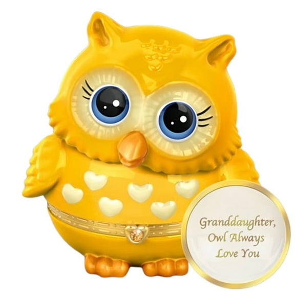 The Bradford Exchange Granddaughter, Owl Always Love You' Birthstone Music Box Collection Issue #12: November Heirloom Porcelain Music Box with 'You Are My Sunshine' Melody" 4.5-Inches