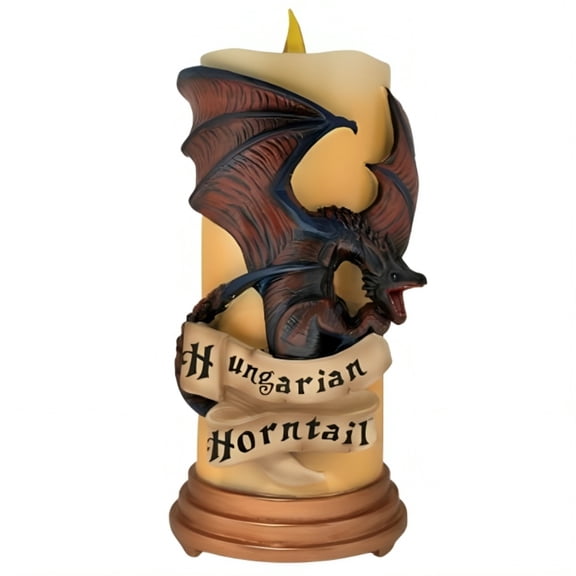 The Bradford Exchange HARRY POTTER HOGWARTS House Flameless Candle Collection Issue #8: Hungarian Horntail Sculpted LED Candle with Remote Control Illumination Magic Sculpted Candle 7-inches