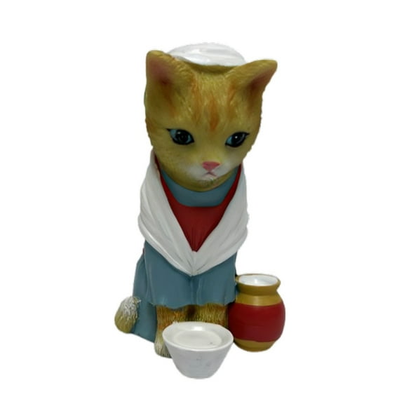 The Bradford Exchange Purr-Fect Humble Farmer Issue #10 from The PURR-fect Christmas Pageant Nativity Cat Figurine Collection Handcrafted & Hand-painted Christmas Decorations 4.5-Inches