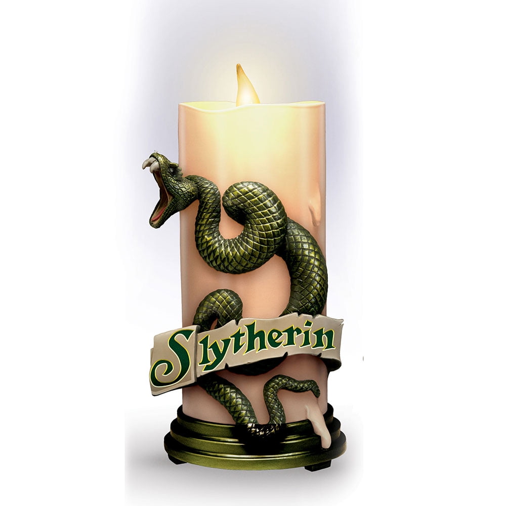 The Bradford Exchange SLYTHERIN™ Harry Potter™ Hogwarts House Flameless LED Candle Collection Issue #4 Sculpted House Mascots & Colors Remote-Controlled Illumination  (Included with Issue #1) 7-inches