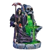 The Bradford Exchange Tales of Terror Sculpture Collection River of Souls Grim Reaper Figurine with Handcrafted Horror Details Ghoulish Green Light and Crystalline Soul Stream 9-inches
