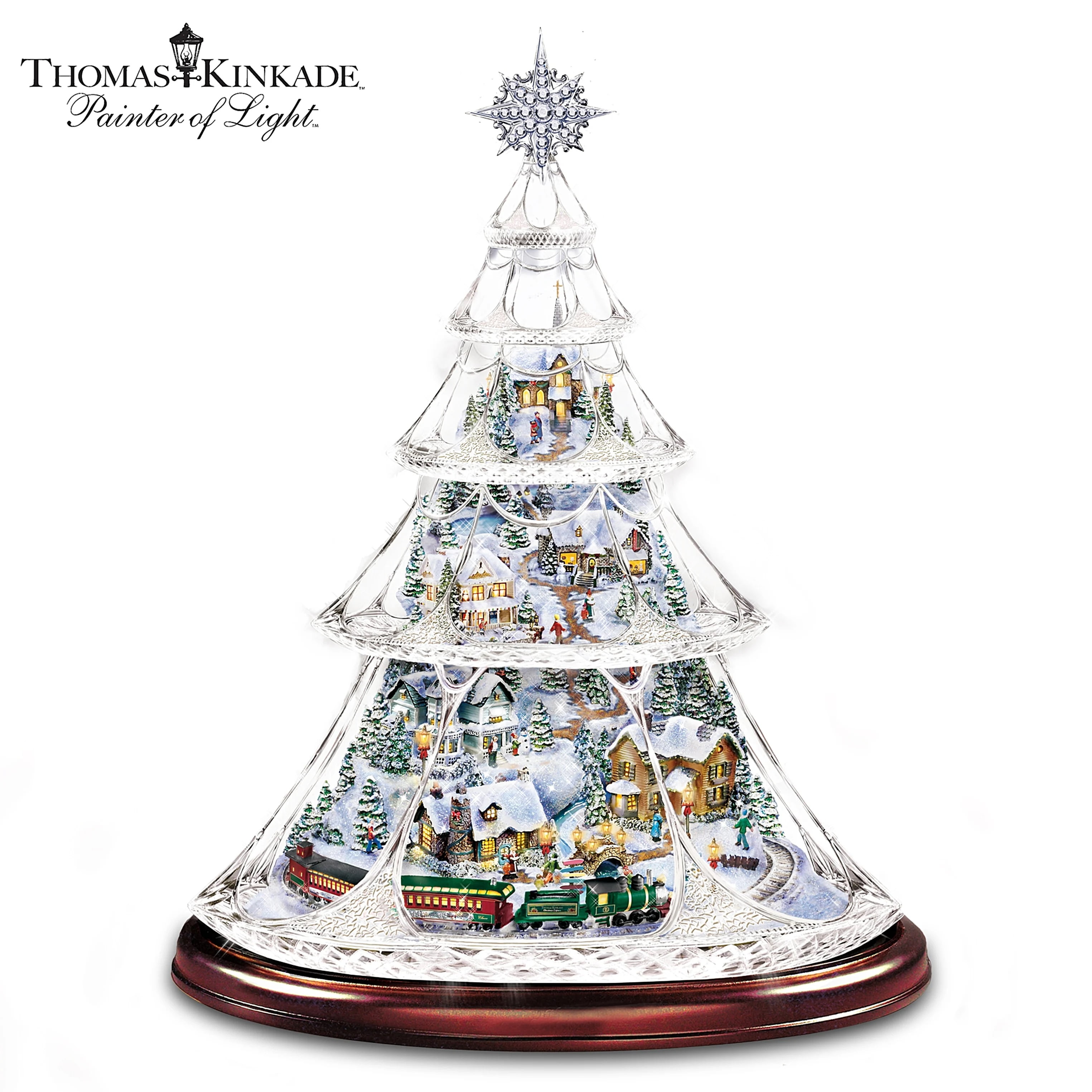 Bradford Exchange Thomas Kinkade Holiday Reflections Crystal Tree with ...