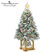 Bradford Exchange Thomas Kinkade Snow Kissed Holiday Memories Snow Globe LED Tabletop Christmas Tree
