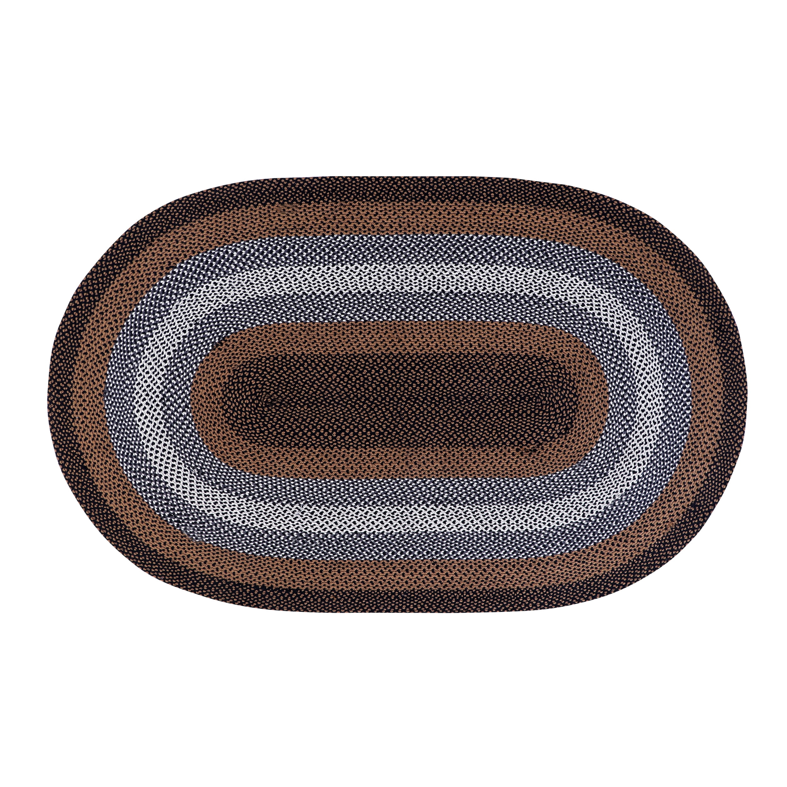 Bradford Indoor Outdoor Reversible Braided Rug Black & Tan 8' x 10 ...