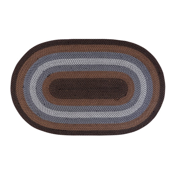 Bradford Indoor Outdoor Reversible Braided Rug Black & Tan 8' x 10'