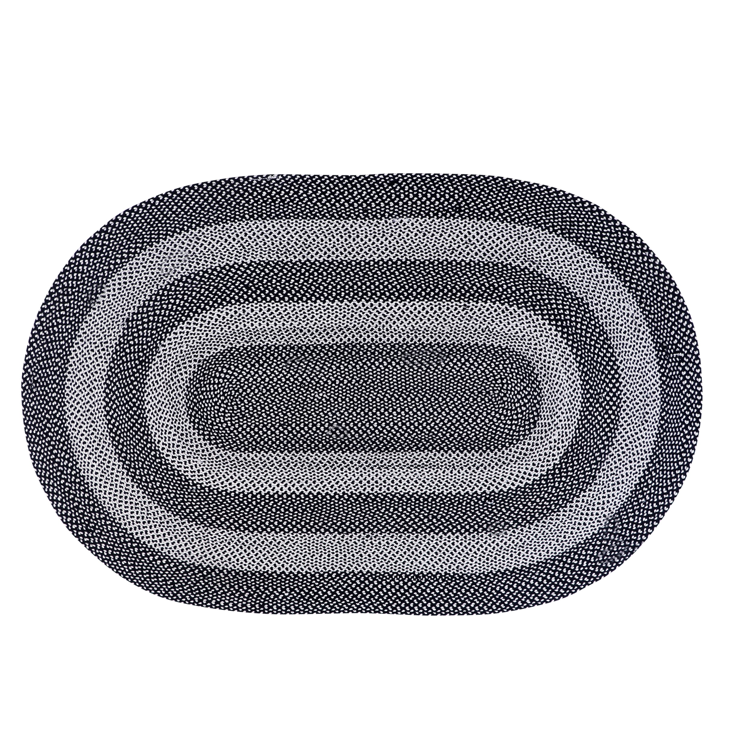 Bradford Indoor Outdoor Reversible Braided Rug Black & White 4' x 6 ...