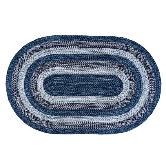 Bradford Indoor Outdoor Reversible Braided Rug Teal & Black 3' x 5'