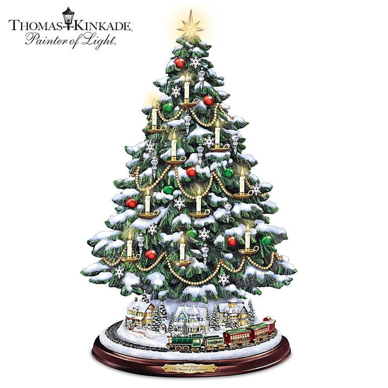 Bradford Thomas Kinkade Candlelit Tabletop Tree Lights & Music