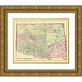 thumbnail image 1 of Bradley 14x12 Gold Ornate Wood Framed with Double Matting Museum Art Print Titled - Oklahoma Indian Territory - Bradley 1887, 1 of 4