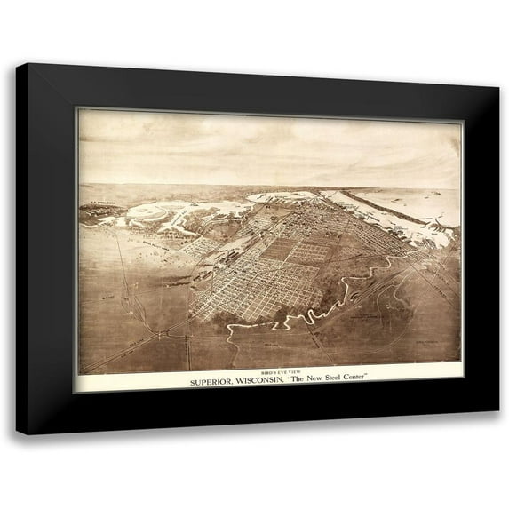 Bradley 18x14 Black Modern Framed Museum Art Print Titled - Superior Wisconsin - Bradley 1913