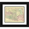 thumbnail image 1 of Bradley 18x15 Black Ornate Wood Framed with Double Matting Museum Art Print Titled - Oklahoma Indian Territory - Bradley 1887, 1 of 4