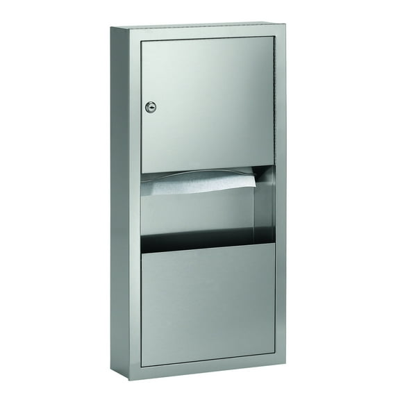 Bradley 2291-000000 Bradex Recessed Paper Towel Dispenser and Waste Receptacle